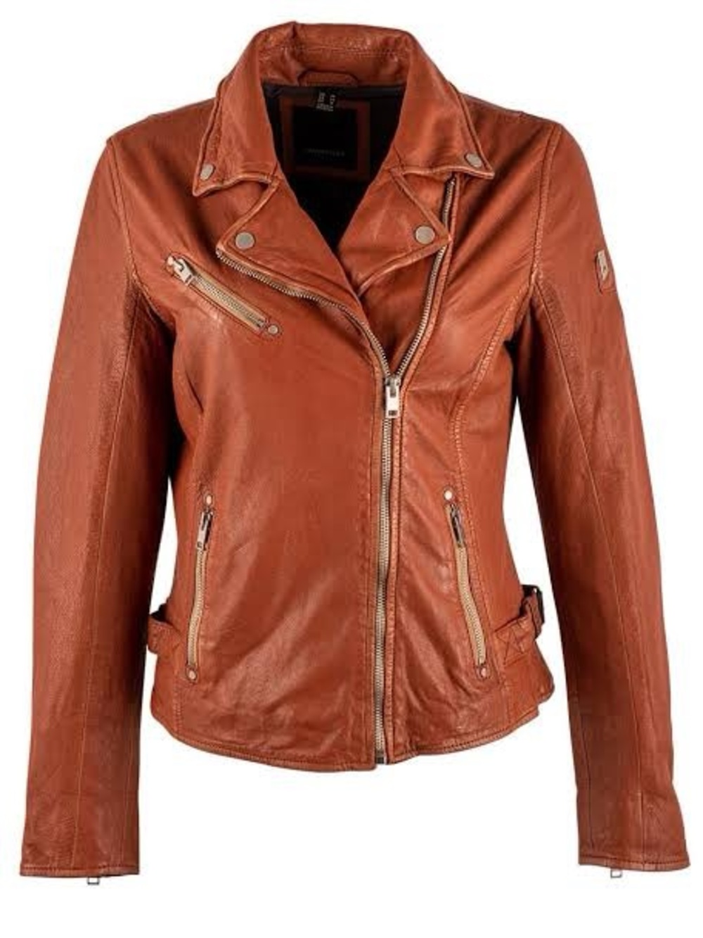 Mauritius | Cognac Genuine Leather Moto Jacket
